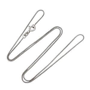 Estate FAS Italy Sterling Silver 925 0.9mm Box Chain Necklace 18"